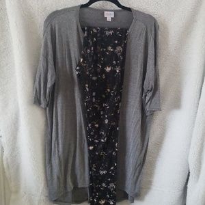 Lularoe xs gray irma and os leggings black